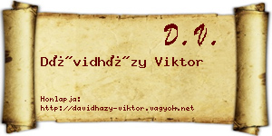 Dávidházy Viktor névjegykártya
