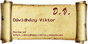 Dávidházy Viktor névjegykártya