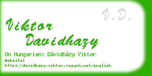 viktor davidhazy business card